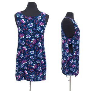 Reformation X Urban Renewal Floral Side Cutout Mini Shift Dress Black Blue Pink